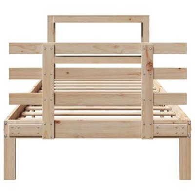 Bedframe met hoofdbord massief grenenhout 90x190 cm