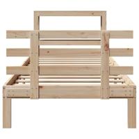 Bedframe met hoofdbord massief grenenhout 90x190 cm - thumbnail