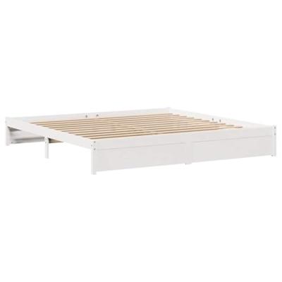 Bedframe zonder matras massief grenenhout wit 180x200 cm
