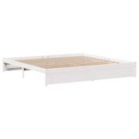 Bedframe zonder matras massief grenenhout wit 180x200 cm - thumbnail