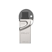 PNY Duo-link OTG USB flash drive 64 GB USB Type-A / Micro-USB 3.2 Gen 1 (3.1 Gen 1) Zilver - thumbnail