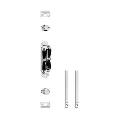 Set kruk-espagnolet kruiskruk inclusief stangenset 2x 1250mm verchroomd/zwart Set kruk-espagnolet kruiskruk inclusief stangenset 2x 1250mm verchroomd/zwart