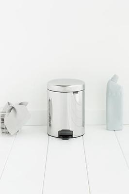 Brabantia NewIcon Pedaalemmer - 5 liter - kunststof binnenemmer - brilliant steel 112621
