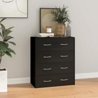 Dressoir met 4 lades 60x30,5x71 cm zwart - thumbnail