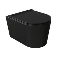 Salenzi Toiletpot Civita Black Keramiek 50x35 cm Rimless Mat Zwart - thumbnail