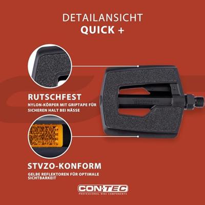 CONTEC pedaal "quick +" ct pedals quick plus city/tour black