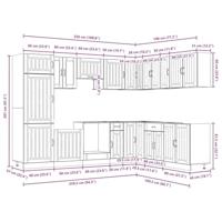 14-delige Keukenkastenset Lucca bewerkt hout zwart - thumbnail