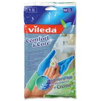 Vileda Comfort & Care rubberen handschoenen met kamille lotion maat M, 3 paar - thumbnail