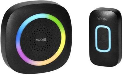 Virone Draadloze deurbel set 300m zwart +RGB - 8415500