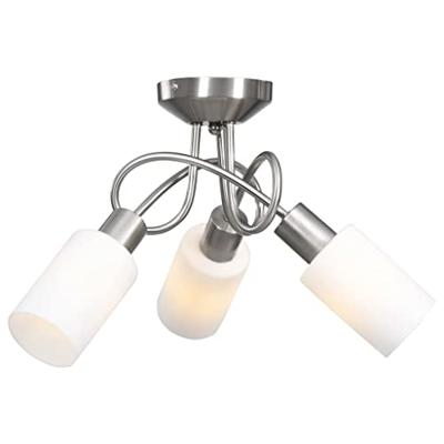 VidaXL Plafondlamp met keramieke cilindervormige kappen 3xe14 wit VidaXL Plafondlamp met keramieke cilindervormige kappen 3xe14 wit