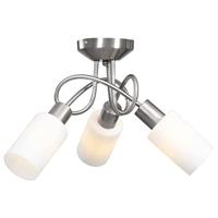 VidaXL Plafondlamp met keramieke cilindervormige kappen 3xe14 wit - thumbnail
