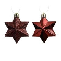 Ster kunststof L9b9h12 cm ossenbloed 12 st Shatterproof Decoris - Decoris - thumbnail