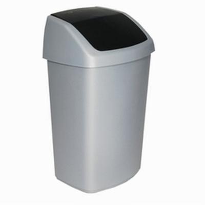 Curver afvalbak swing zilver/antrac. 50L