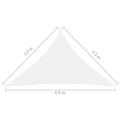 Zonnescherm driehoekig 3,5x3,5x4,9 m oxford stof wit - thumbnail