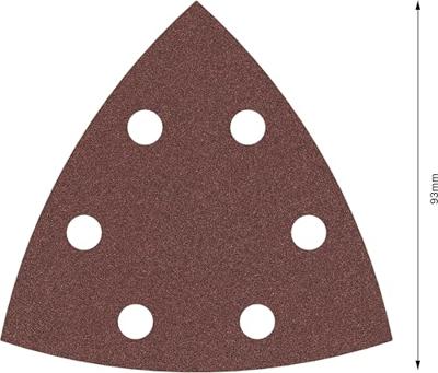 Bosch Accessories Bosch Power Tools 2608621688 Deltaschuurpapier Korrelgrootte (num) 180 (l x b) 93 mm x 93 mm 5 stuk(s)