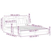 Bedframe met LED-verlichting kunstleer wit en zwart 160x200 cm - thumbnail