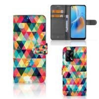 OPPO A74 4G | Telefoon Hoesje | Geruit | Portemonnee hoesje - thumbnail