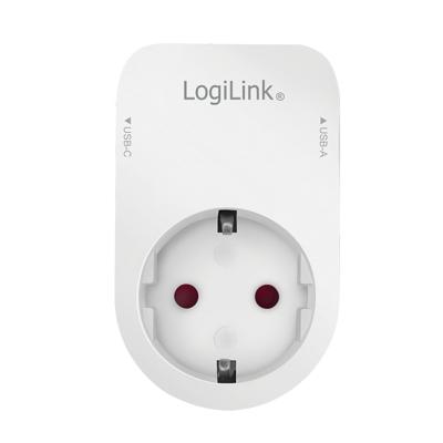 LogiLink PA0259 Contactdoos Met USB-laaduitgang, Aanraakbeveiliging, Overspanningsbeveiliging IP20 Meerdere kleuren
