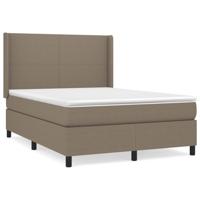Boxspring met matras stof taupe 140x200 cm - thumbnail