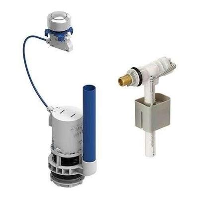 Mechanisme en vlotterklepset voor toiletreservoir - ROUSSEAU - Eindstuk van messing - Verstelbare hoogte van 190 tot 490 mm Mechanisme en vlotterklepset voor toiletreservoir - ROUSSEAU - Eindstuk van messing - Verstelbare hoogte van 190 tot 490 mm