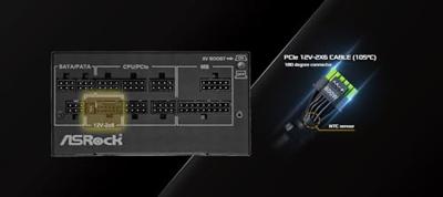 Asrock Phantom Gaming PG-1000G power supply unit 750 W 20+4 pin ATX ATX Zwart