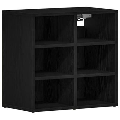 VidaXL Schoenenkast zwart eiken 52 x 30 x 50,5 cm bewerkt hout