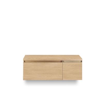 Frozen Badmeubelset 120 cm - Greeplijst in kleur - Wastafel Onderkast - met Bovenblad Casella Oak