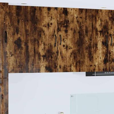 Keukenkast aan de muur met plank Gerookt eiken 80 x 31 x 80 cm