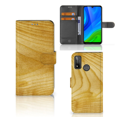 Huawei P Smart 2020 Book Style Case Licht Hout Huawei P Smart 2020 Book Style Case Licht Hout