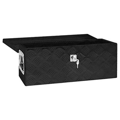 Opbergbox 60x23,5x23 cm aluminium zwart - thumbnail