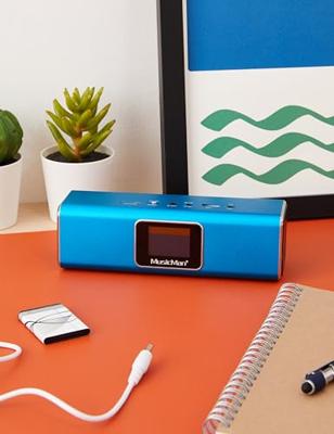 Music Man MA Display blau Mini-luidspreker AUX, FM radio, SD, Draagbaar, USB Blauw (metallic) Music Man MA Display blau Mini-luidspreker AUX, FM radio, SD, Draagbaar, USB Blauw (metallic)