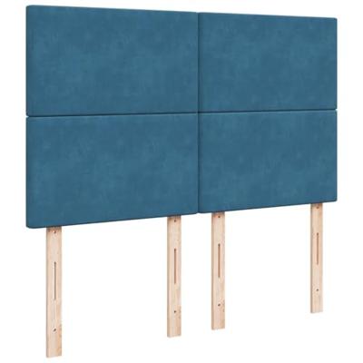 Boxspring met matras fluweel donkerblauw 160x200 cm