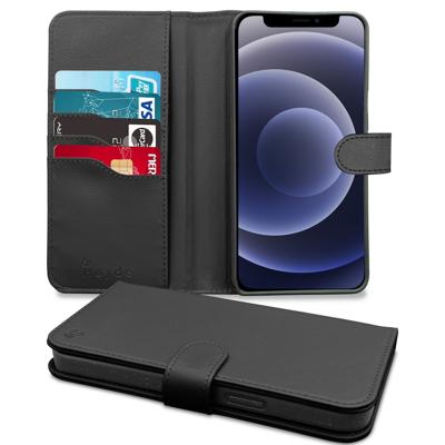 Høyde - Vegan lederen bookcase hoes - 100% Biologisch Afbreekbaar - iPhone 12 / 12 Pro - Zwart Høyde - Vegan lederen bookcase hoes - 100% Biologisch Afbreekbaar - iPhone 12 / 12 Pro - Zwart