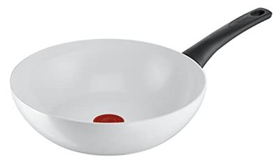Tefal Kookgerei Tefal ceramic control wok 28 cm wit Tefal Kookgerei Tefal ceramic control wok 28 cm wit