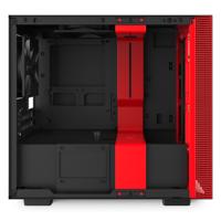 H210 - Minitowermodel - Mini-ITX - geen voeding (ATX) - gehard glas - USB-C - rood, zwart - thumbnail