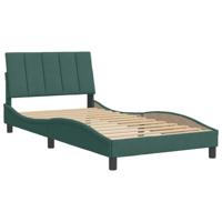 Bedframe zonder matras 100x200 cm fluweel donkergroen - thumbnail
