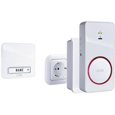 m-e modern-electronics 41152 Complete set voor Draadloze deurbel Verlicht m-e modern-electronics 41152 Complete set voor Draadloze deurbel Verlicht