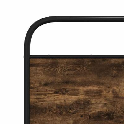 Hoofdbord 190 cm staal en bewerkt hout gerookt eikenkleurig - thumbnail