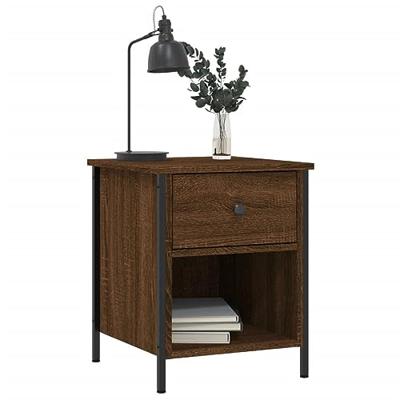 Nachtkastjes 2 st 40x42x50 cm bewerkt hout bruin eikenkleur