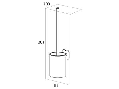 Tiger Toiletborstel met Houder Colar RVS Geborsteld Tiger Toiletborstel met Houder Colar RVS Geborsteld