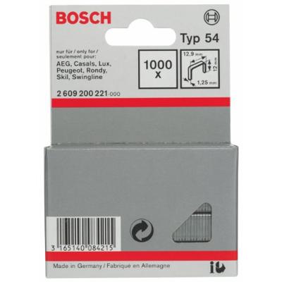 Niet met plat draad type 54, 12,9 x 1,25 x 12 mm 1000 stuk(s) Bosch Accessories 2609200221 Afm. (l x b) 12 mm x 12.9 mm