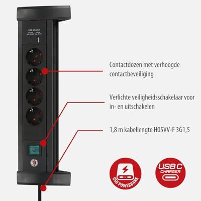 Brennenstuhl 1156250544 Stekkerdoos Zwart Randaarde stekker 1 stuk(s) Brennenstuhl 1156250544 Stekkerdoos Zwart Randaarde stekker 1 stuk(s)