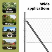 VidaXL Afrasteringspaal grijs 25 x 0,5 m (25 mm gaas) staal - thumbnail