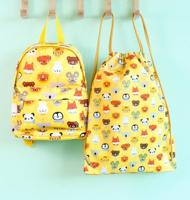 Kleine rugzak voor kinderen DIERENVRIENDEN A Little Lovely Company geel - thumbnail