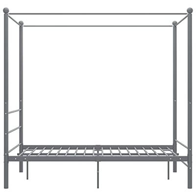 Hemelbedframe metaal grijs 140x200 cm