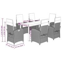 7-delige Tuinset met kussens poly rattan gemengd beige - thumbnail