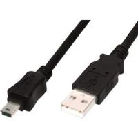 Digitus AK-300108-010-S USB-kabel USB 2.0 USB-A stekker, USB-mini-B stekker 1.00 m Zwart Met OTG-functie - thumbnail