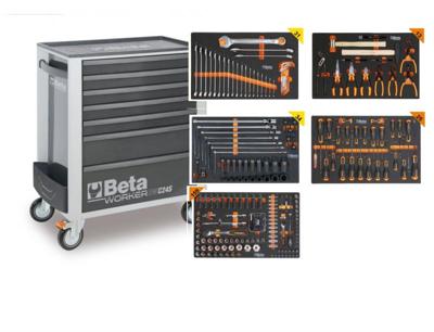Beta BW 2400S7-G/5M Gereedschapswagen met 7 laden, gevuld met gereedschap | 262 Delig - 024006852