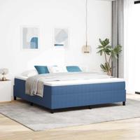 Boxspringbed Blauw en Wit 180 x 200 cm Katoen Stof - thumbnail