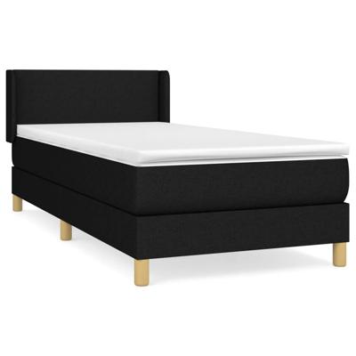 Boxspring met matras stof zwart 80x200 cm